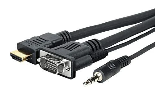 HDMI į VGA laidas su garso jungtimi