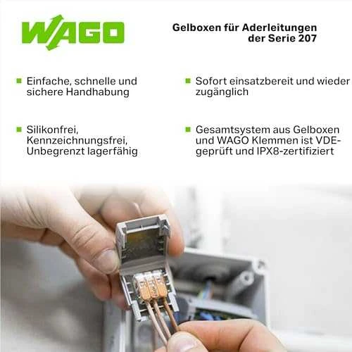 WAGO 207-1333 GelBox jungtis kontaktams izoliuoti