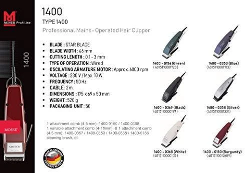 Plaukų kirpimo mašinėlė Moser 1400-0050 Bordo spalvos