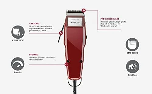 Plaukų kirpimo mašinėlė Moser 1400-0050 Bordo spalvos