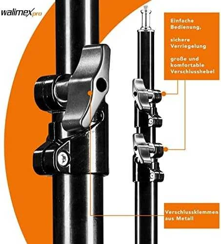Walimex walimex rinkinys iš 3x wT-806 lempos trikojo, 256 cm