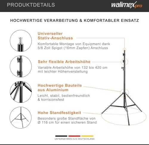 „Walimex wT-420 Lampenstativ“, 420 cm (14595)