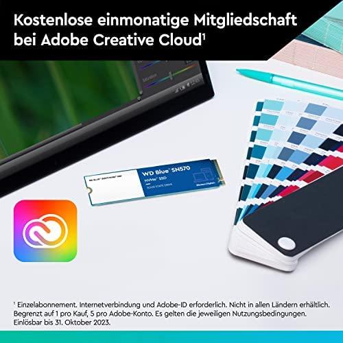 „SanDisk WD Mėlyna SSD SN570 NVMe 2TB M.2 2280 PCIe Gen3 8Gb/s vidinis, vienos pakuotės