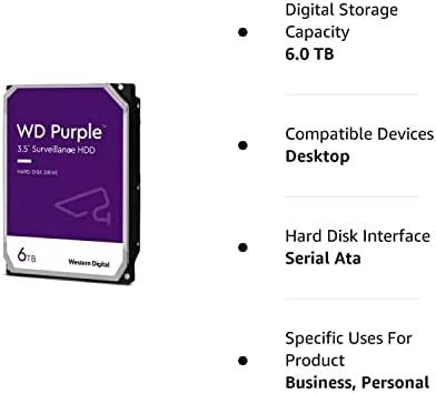 Western Digital WD Violetinė 6TB SATA 6Gb/s CE HDD 3.5inch internal 5640Rpm 128MB Cache Bulk