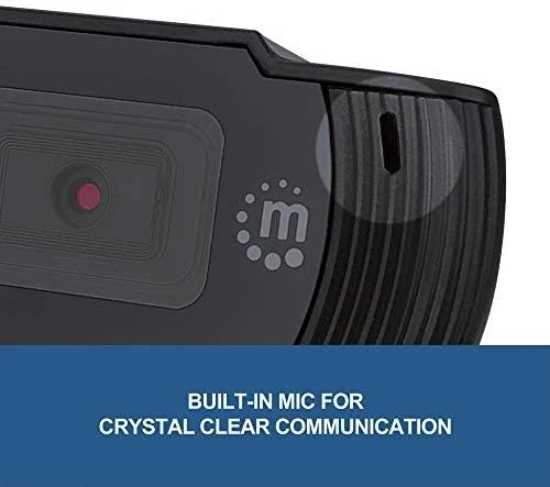 Intracom MANHATTAN 1080p USB internetinė kamera Dviejų megapikselių 1080p Full HD USB-A kištukas Integruotas mikrofonas Reguliuojamas spaustuko pagrindas 30 kadrų per sekundę Juodas