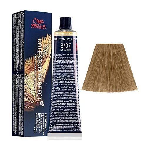Wella Professionals Koleston Perfect Me+ Permanent Hair Dye 8/07 Light Skirtas šviesiems plaukams Natural Chestnut, 60 ml