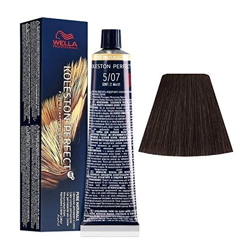 Wella Professionals Koleston Perfect Me+ ilgalaikiai plaukų dažai 5/07 šviesiai kaštoninė natūrali ruda spalva, 60 ml