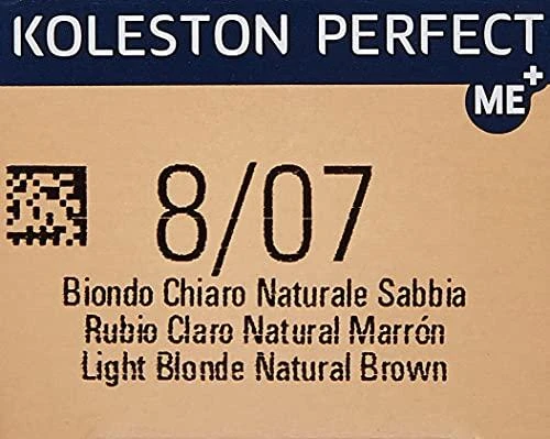 Wella Professionals Koleston Perfect Me+ Permanent Hair Dye 8/07 Light Skirtas šviesiems plaukams Natural Chestnut, 60 ml
