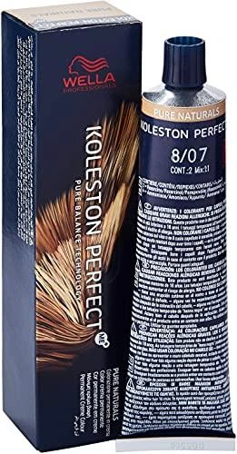 Wella Professionals Koleston Perfect Me+ Permanent Hair Dye 8/07 Light Skirtas šviesiems plaukams Natural Chestnut, 60 ml