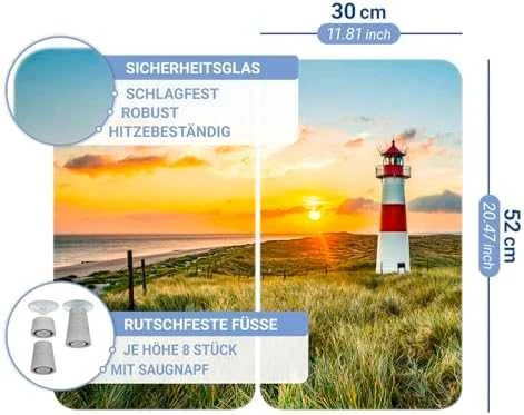 Maximex PIECES Stiklinės apsauginės plokštės krosnelei LIGHTHOUSE, 2 vnt