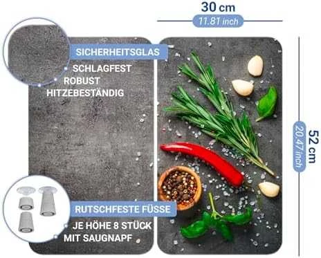 Maximex PIECES Stiklinės apsauginės plokštelės krosnelei ROSEMARY, 2 vnt