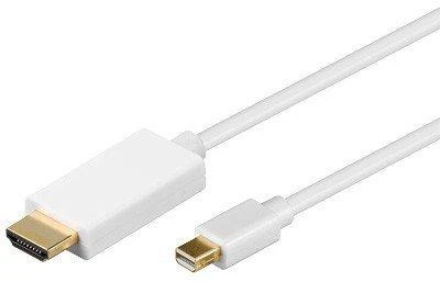 Goobay 52861 Mini DisplayPort/HDMI adapterio laidas 1.2, paauksuotas, 2 m, baltas