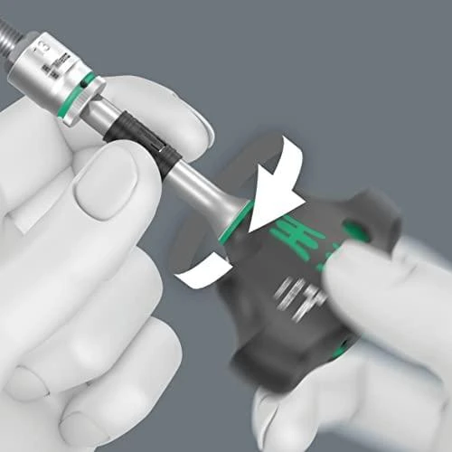Terkšlinis T formos atsuktuvas su galvutėmis, 9vnt 6-13mm Wera Kraftform Kompakt 400 RA
