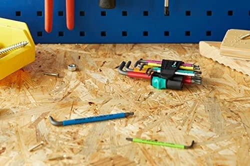 Šešiakampių raktų komplektas WERA, TX8-TX40 mm, TORX tipo, suapvalintu galu, spalvoti, 9 vnt.