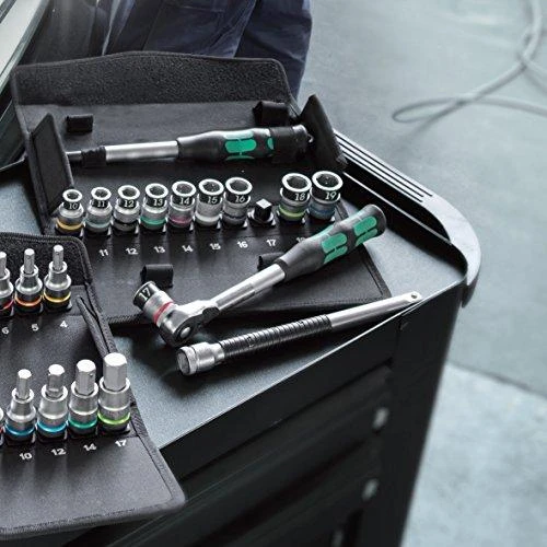 Terkšlės ir galvučių rinkinys Wera Zyklop Hybrid 8006 SC 1, 10-19mm, 13 vnt