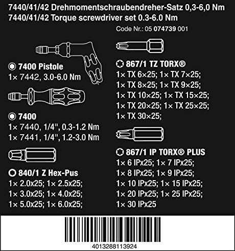 Dinamometrinių atsuktuvų rinkinys WERA 7440/41/42 0,3-6,0 Nm