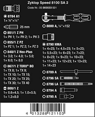 Dinamometrinių atsuktuvų rinkinys WERA 7440/41/42 0,3-6,0 Nm