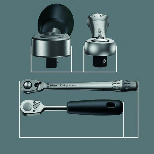 Wera Zyklop metalinė terkšlė su perjungimo svirtimi, 1/4´´, 8004 A