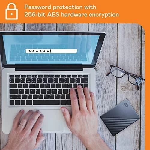 Kietasis diskas Western Digital „My Passport Ultra 5TB Mėlyna USB-C/USB3.0 HDD 2,5" metalinio apdailos nešiojamas išorinis RTL diskas