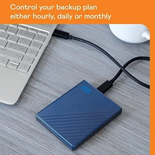 Kietasis diskas Western Digital „My Passport Ultra 5TB Mėlyna USB-C/USB3.0 HDD 2,5" metalinio apdailos nešiojamas išorinis RTL diskas