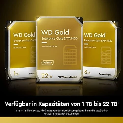 „Sandisk WD Gold“ 16 TB kietasis diskas, 7200 aps./min., 6 Gb/s, sATA, 512 MB talpykla, 3,5 colio vidinė atmintis, atitinkanti RoHS reikalavimus, didelių gabaritų įmonėms.