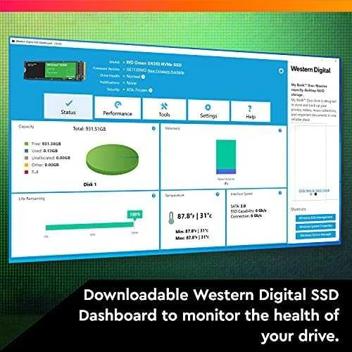 Sandisk WD Žalias SN350 NVMe SSD 250GB M.2 2280 PCIe Gen3