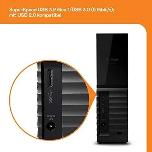 Kietasis diskas „Western Digital My Book 24TB USB 3.2 Gen 1“ standusis diskas su slaptažodžio apsauga ir atsarginių kopijų kūrimo programine įranga