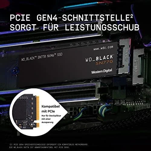 Western Digital Juodas SN770 250 GB M.2 PCI Express 4.0 NVMe