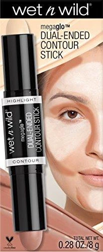 Wet N Wild Megaglo Dual Ended Contour Stick dvipusė pieštukinė veido kontūravimo priemonė, Medium Light