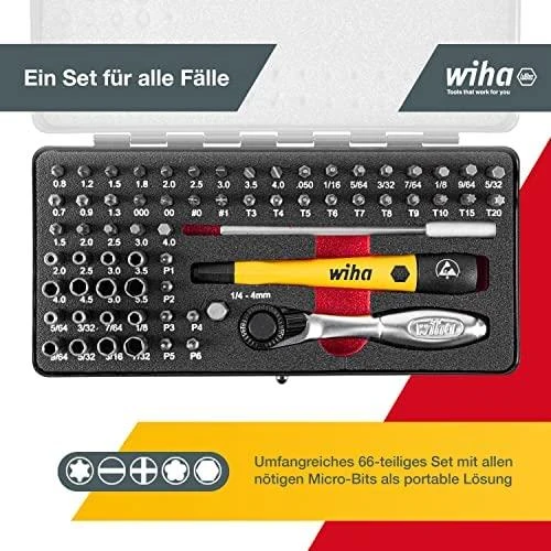 Antgalių rinkinys Wiha Micro Bit Set (65 vnt.)