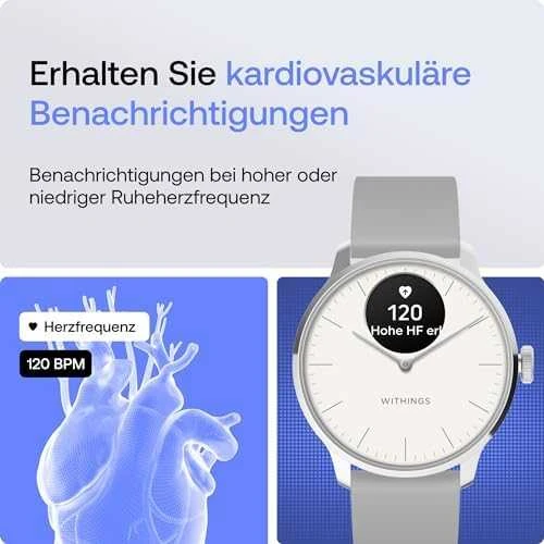 Išmanusis laikrodis Withings Scanwatch Light, 37 mm, Sidabro spalvos korpusas su pilkos spalvos dirželiu