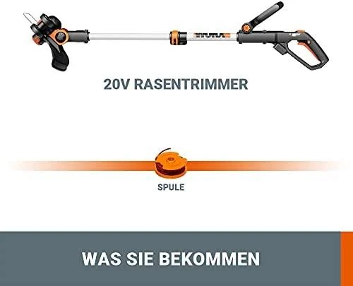 WORX akumuliatorinė žoliapjovė-trimeris 20 V, 2 viename, 30 cm pjovimo plotis, WG163E.9, be akumuliatoriaus ir kroviklio