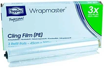 Multi Daugiasluoksnė plėvelė „Wrapmaster“ neperforuota, B45cm x L300m, 7my PE, skaidri, 3 vnt./dėžutėje