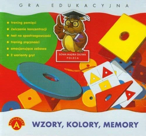 Alexander Edukacinis žaidimas Aleksandras - „Owl Wise“ galva - modeliai, spalvos, atmintis