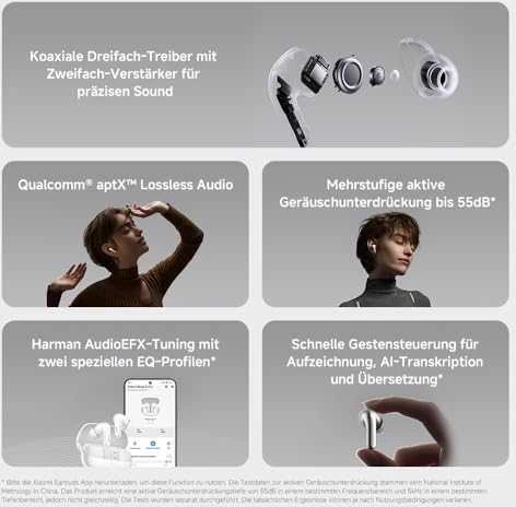 Belaidės ausinės Xiaomi Buds 5 Pro, Titano spalvos