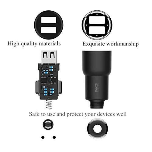 Xiaomi Roidmi 3S USB 2.4A FM moduliatorius - automobilinis įkroviklis, Juodas
