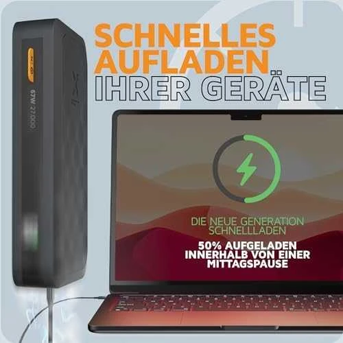 „Xtorm“ – išorinė baterija USB-C PD 67W 27.000mAh 2xUSB-C, juoda