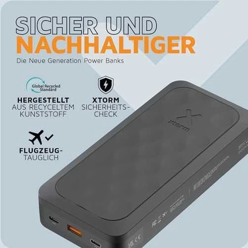 „Xtorm“ – išorinė baterija USB-C PD 67W 27.000mAh 2xUSB-C, juoda