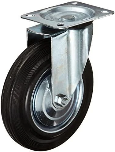 VOREL KOŁO SKRĘTNE Z CZARNĄ GUMĄ 200mm 87317