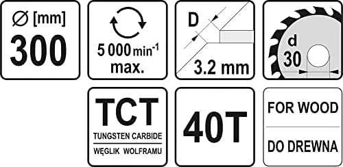 YATO WIDI diskinis pjūklas 300x30 mm 40 dantukų 6076
