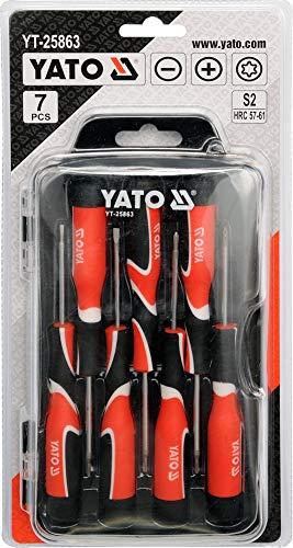 Yato Precision atsuktuvai 7 vnt. plokščias, Phillips PH00, PH0, torx (YT-25863)