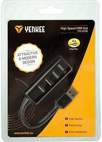 Yenkee 4 prievadų USB šakotuvo pardavimo pakuotė