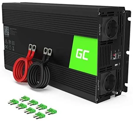 Green Cell Žalias Cell Inverteris 24V/230V 1500W/3000W Modifikuota sinusinė išėjimo įtampa Žalias Cell