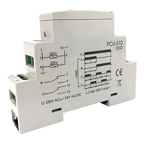 F&F Laiko relė universalus 24/230V 2x8A - PCU-510 DUO
