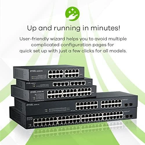 Šakotuvas ZYXEL GS1900-24E V3, 24-PORT GBE L2 SMART SWITCH, DESKTOP, FANLESS (5Y WARRANTY)