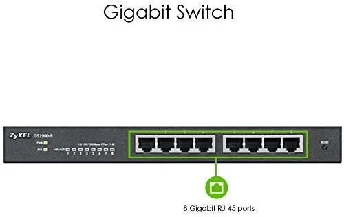 Šakotuvas ZYXEL GS1900-48HP V2, 48-PORT GBE L2 SMART SWITCH, 170 WATT RACKMOUNT (5Y WARRANTY)