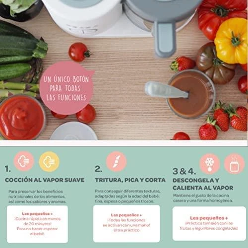 Trintuvas-garintuvas Beaba Babycook Neo, pilkas/baltas