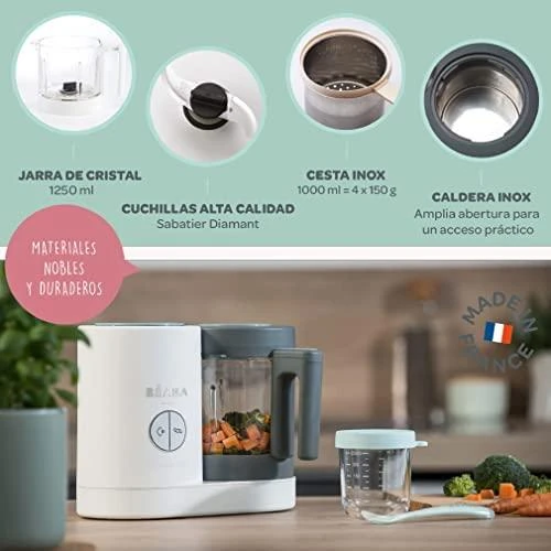 Trintuvas-garintuvas Beaba Babycook Neo, pilkas/baltas