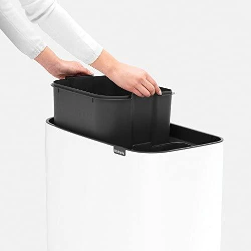 Šiukšlių dėžė Brabantia Bo Touch, 11+23 l, Platinos spalvos