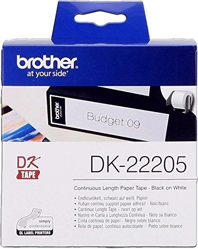 Brother Brolis | DK-22205 ištisinio ilgio popierinė etiketė | Baltas | DK | 30,5 m
